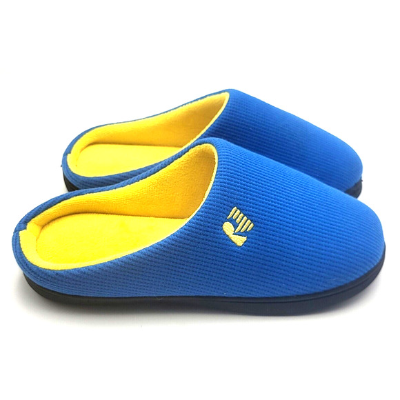 ROCKDOVE Two Tone House Slippers Blue Yellow Mens Size Small 7-8 - Picture 10 of 11